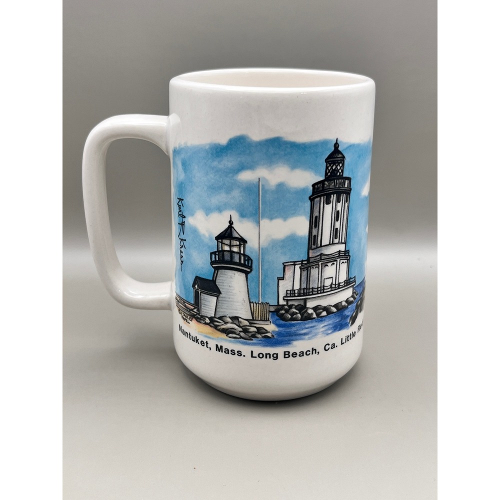 Vtg‎ Otagiri Kurt R Kress Lighthouse Coffee Mug Nantucket Long Beach NY OH WA